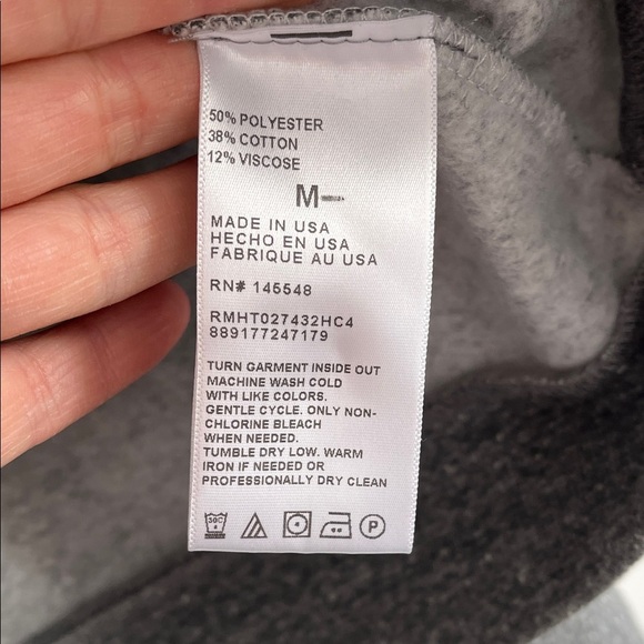 RACHEL ROY Gray Sweatshirt with Ruffle Sleeves and Pearl Accent, Size M - Picture 9 of 10